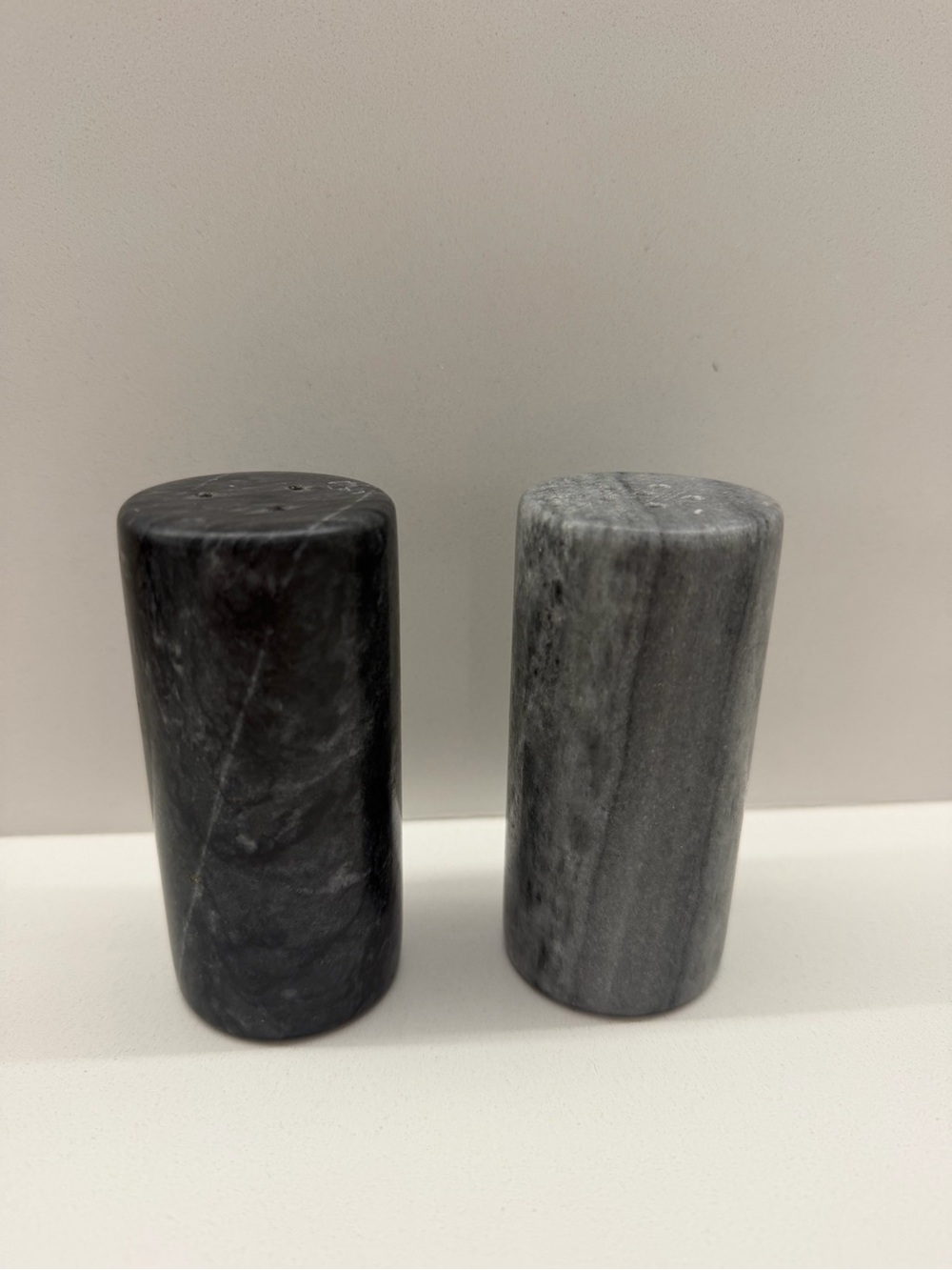 Marble Cylinder Salt and Pepper Shakers